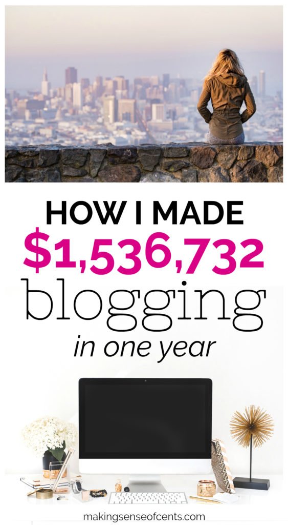 Here's how I made $1,536,732 blogging in 2017! #howtomakemoneyblogging #howtomakemoneybloggingforbeginners #howtomakemoney #waystomakeextramoney