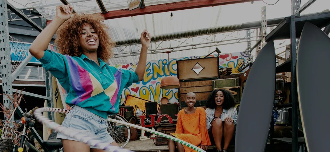 Woman hula hooping