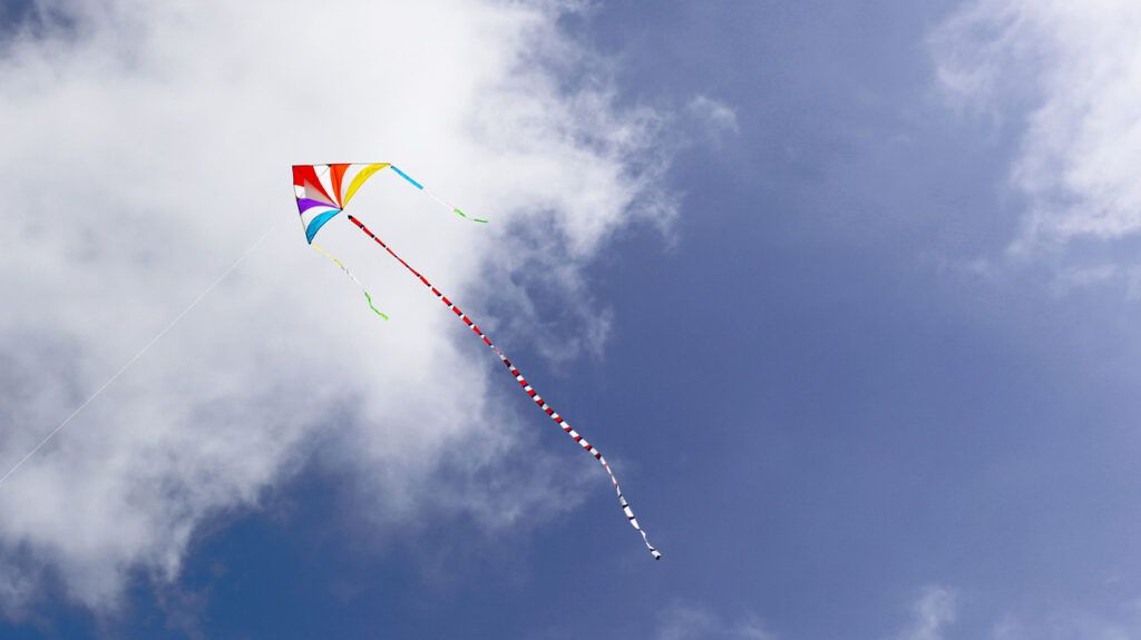 Colorful kite flying in the sky