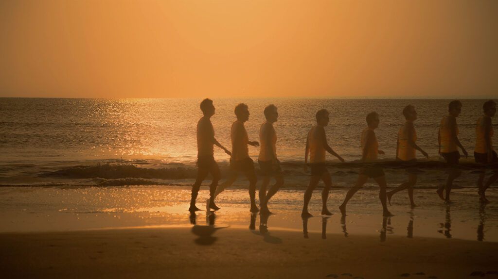 multiple exposures of man on beach, symbolic of ongoing schizophrenia challenges