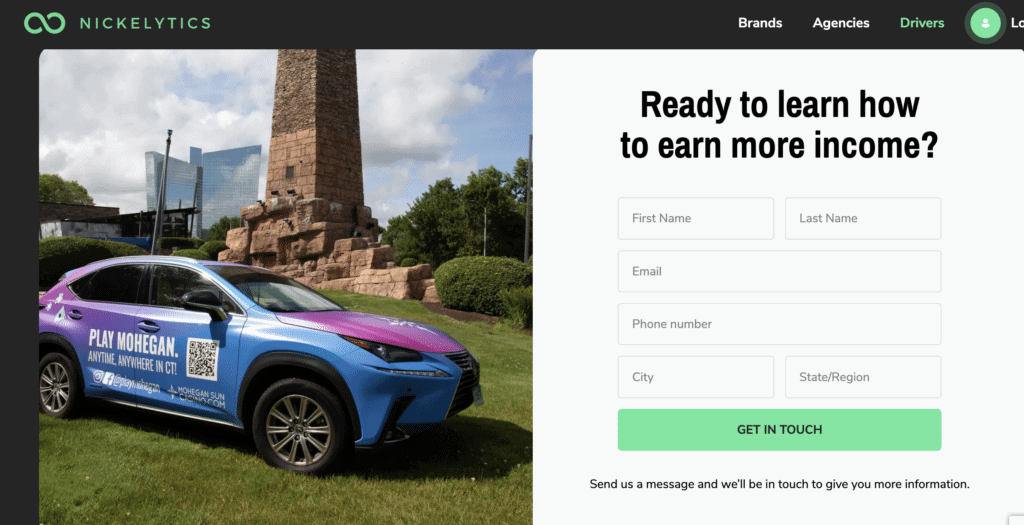 car advertising app with nickelytics