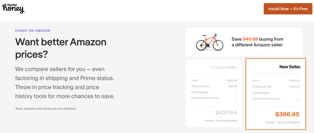 Honey Amazon Price Comparison tool